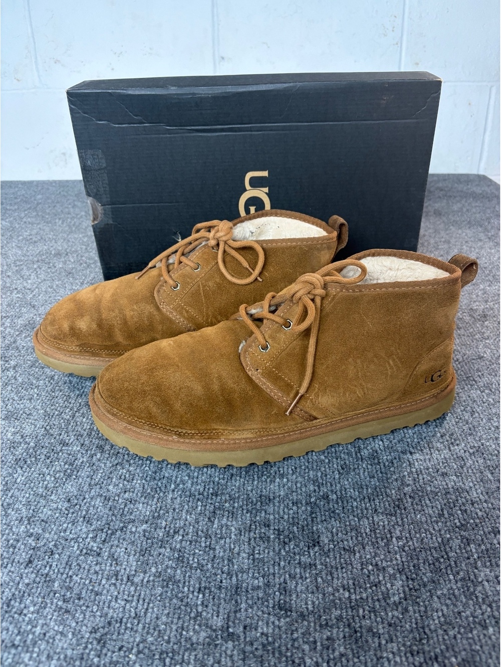 UGG Neumel Chestnut Suede Sheepskin Chukka Ankle Boots Shoes Size US 13 Men